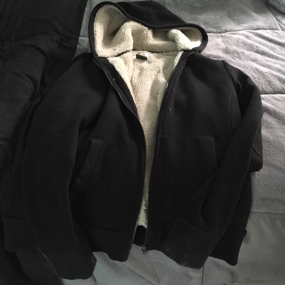 Fur lined sweat shirt